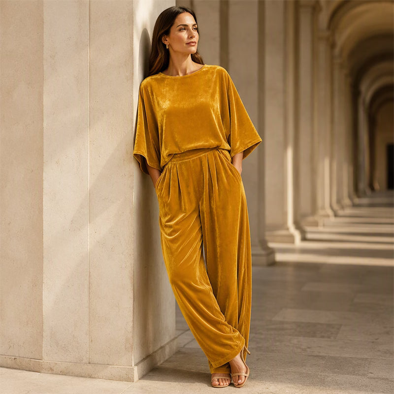 Ainhoa - Tuta elegante in velluto a palazzo