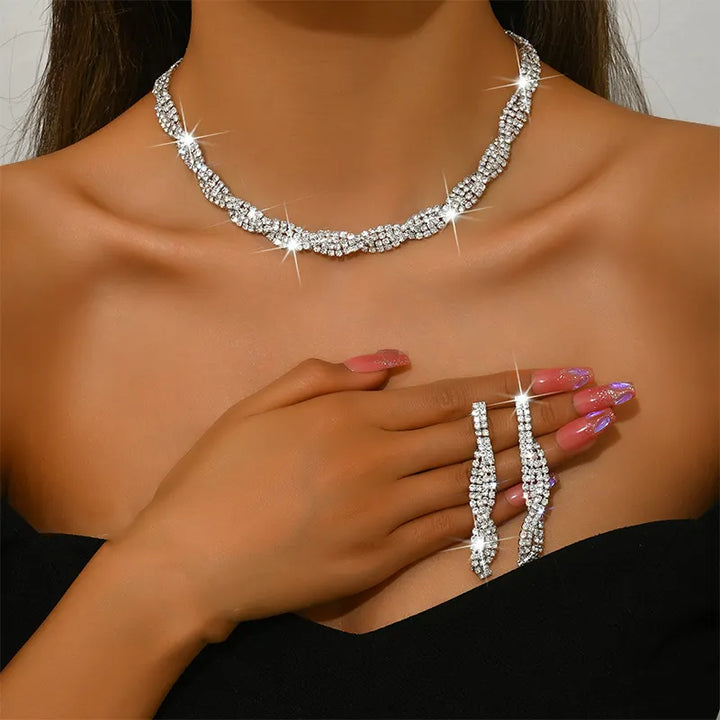 Alessara - Parure a intreccio di cristalli