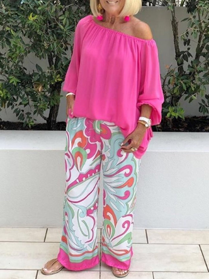 Brinette - Coordinato blusa e pantaloni a gamba larga