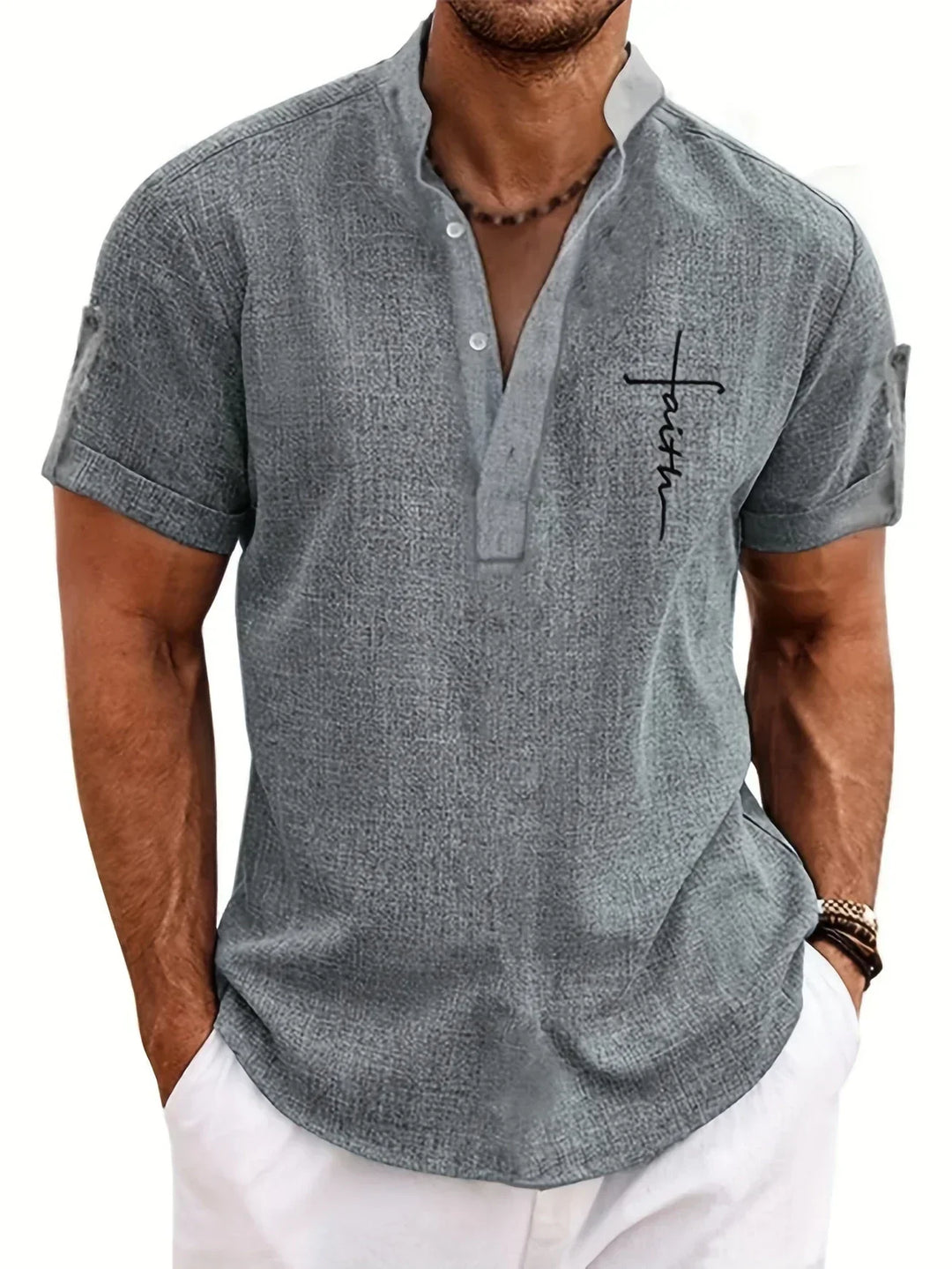 Harlan - Camicia testurizzata a collo alto
