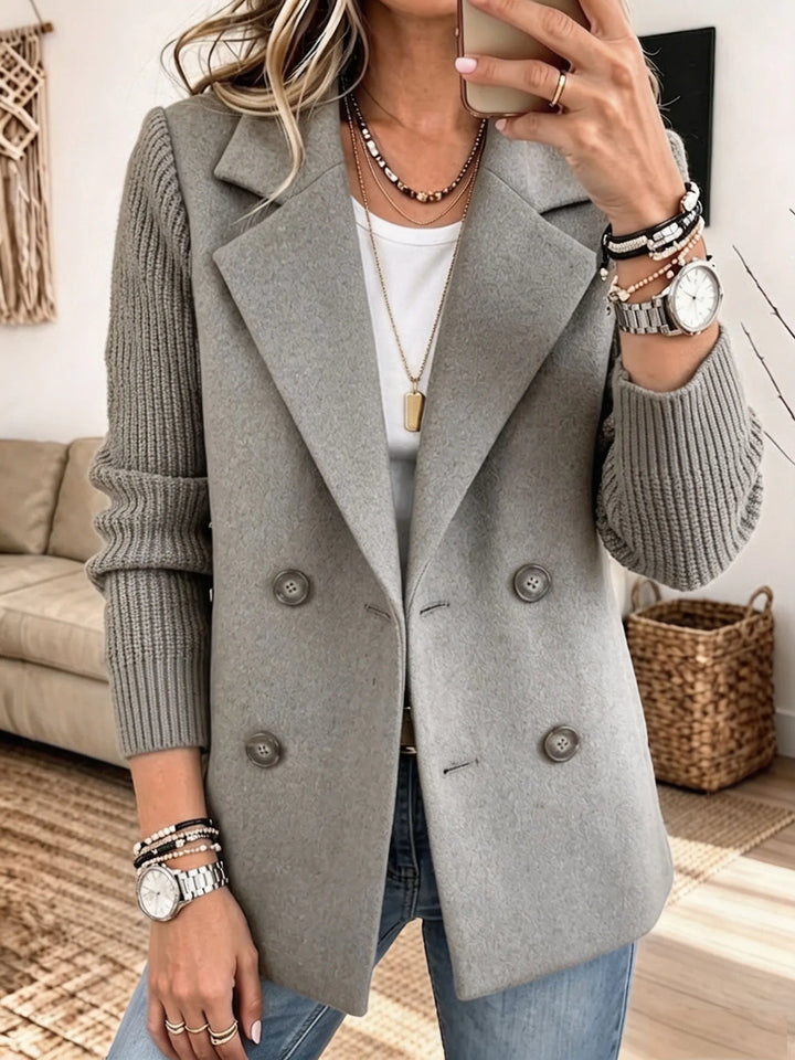 Adalene - Blazer doppiopetto con maniche in maglia