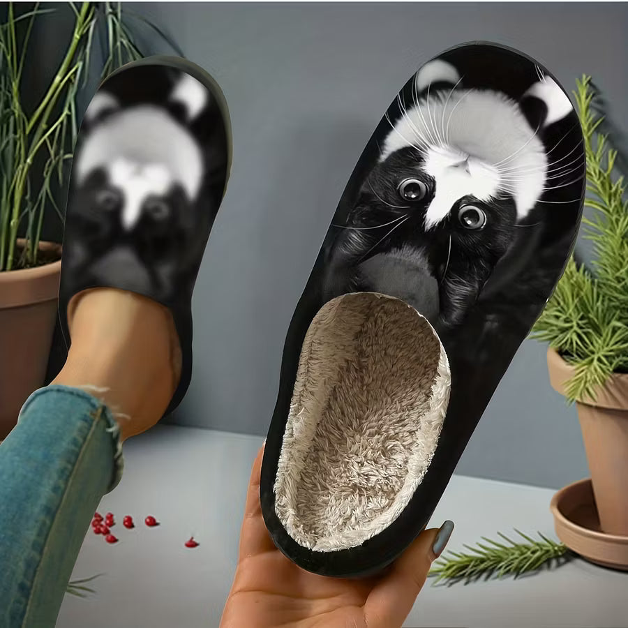 Zita - Pantofole slip-on con stampa di gatto morbidissime