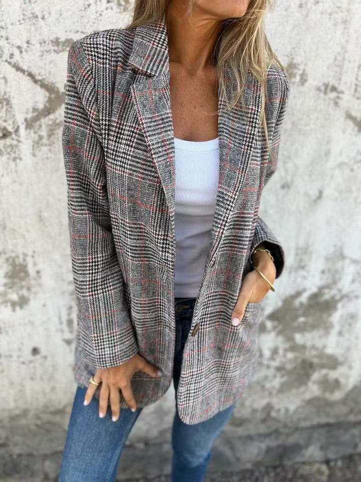 Eira - Blazer lungo a quadri sartoriale