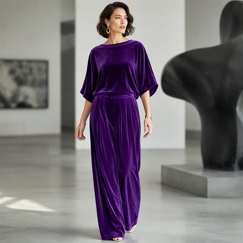 Ainhoa - Tuta elegante in velluto a palazzo