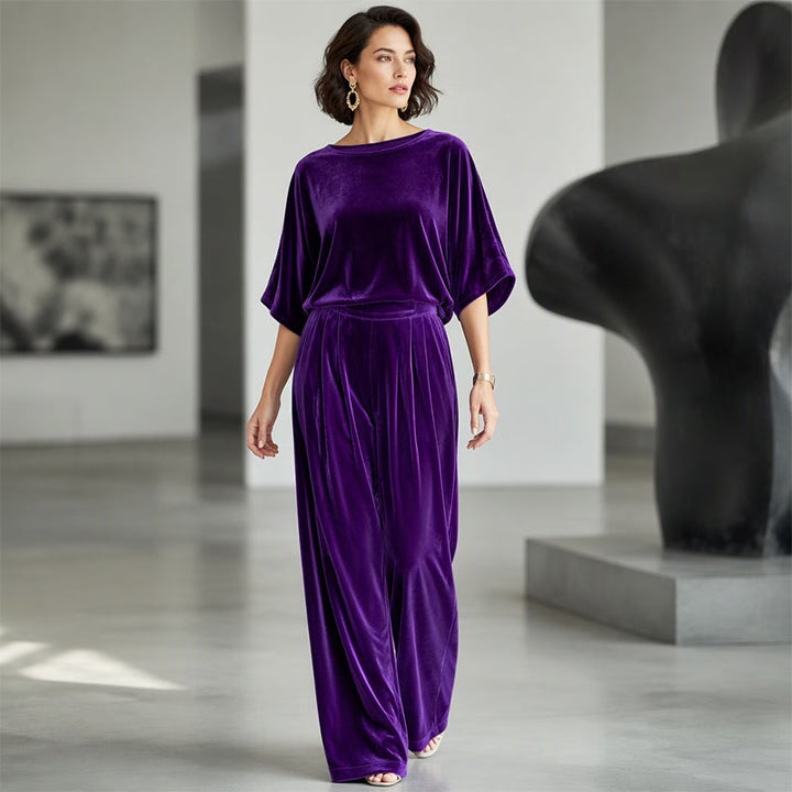 Ainhoa - Tuta elegante in velluto a palazzo