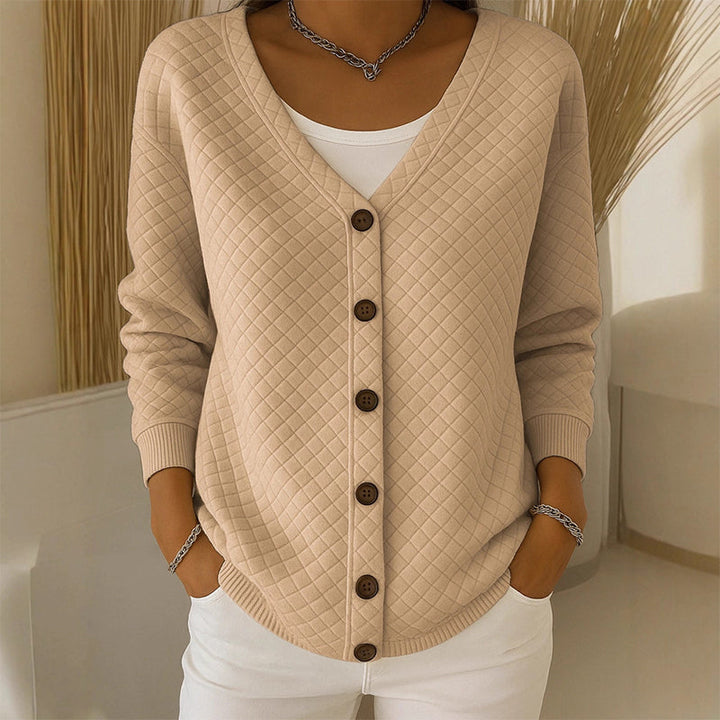 Delavie - Cardigan in maglia trapuntata con bottoni