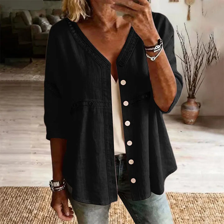 Ardena - Blusa ricamata con bottoni