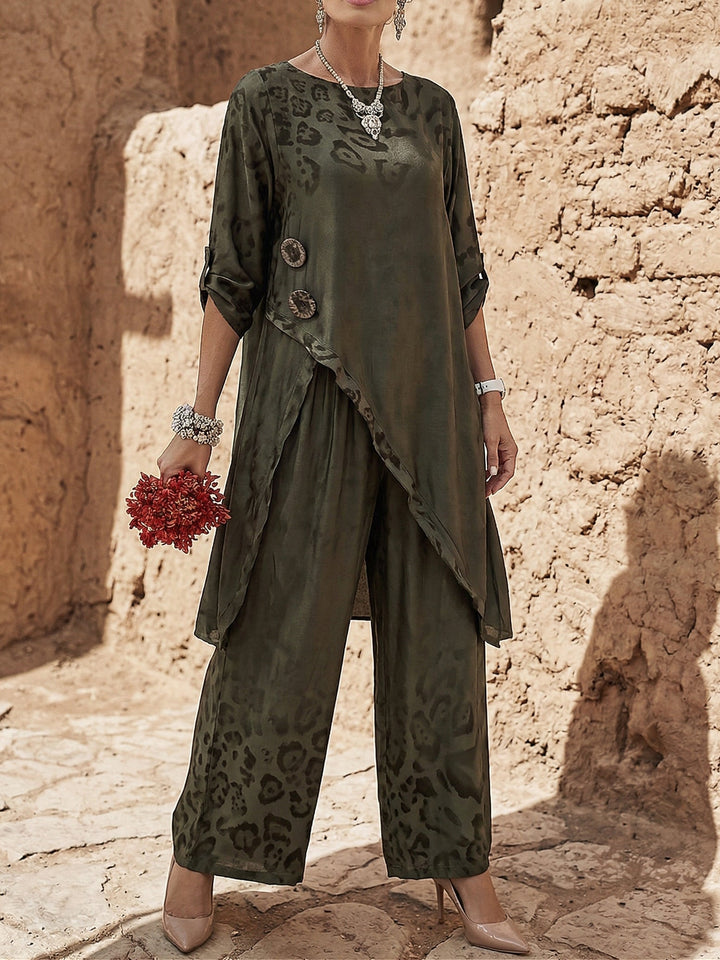 Gwynda - Coordinato top e pantaloni soft touch