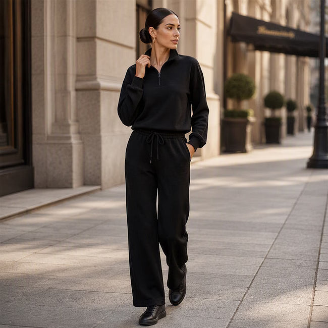 Maud - Coordinato due pezzi con mezza zip, fit rilassato