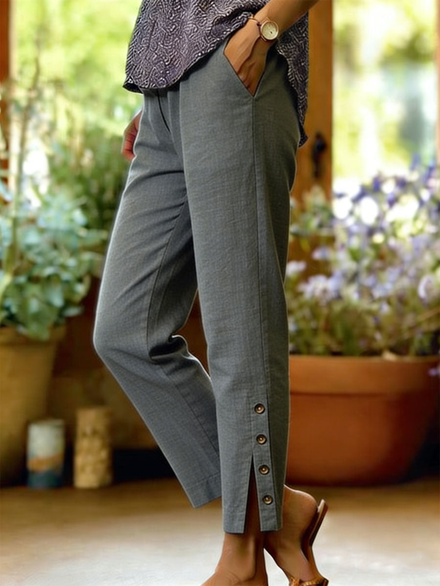 Bellamy - Pantaloni alla caviglia con dettagli di bottoni