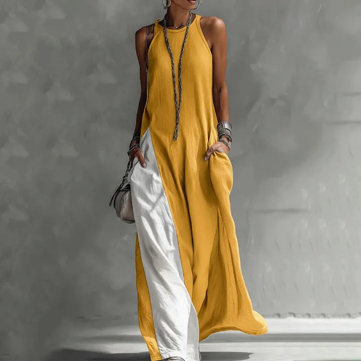 Zarella - Abito lungo color block soft touch