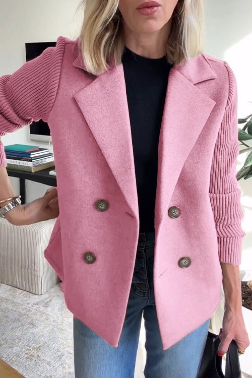 Ebba - Blazer doppiopetto con maniche in maglia