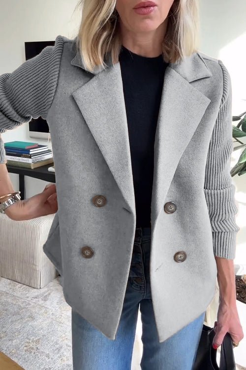 Ebba - Blazer doppiopetto con maniche in maglia