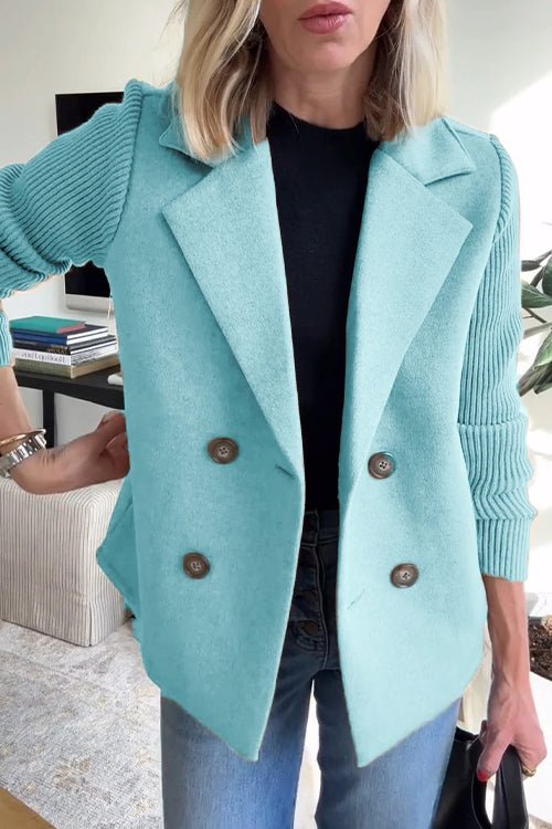 Ebba - Blazer doppiopetto con maniche in maglia