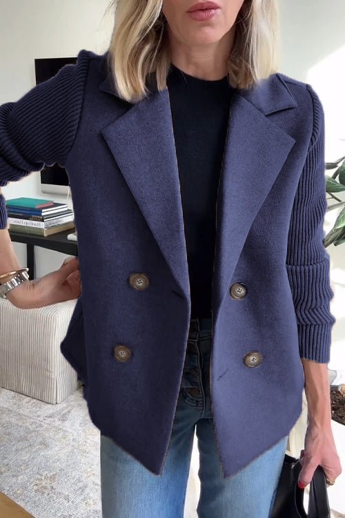 Ebba - Blazer doppiopetto con maniche in maglia