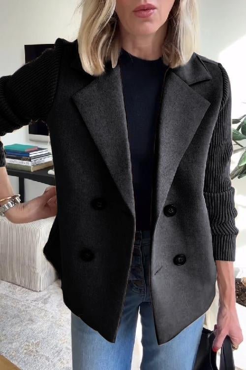 Ebba - Blazer doppiopetto con maniche in maglia