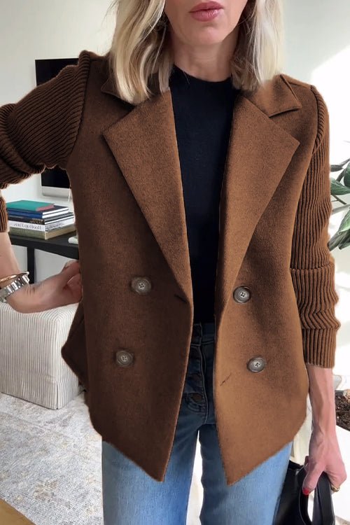 Ebba - Blazer doppiopetto con maniche in maglia