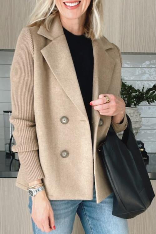 Ebba - Blazer doppiopetto con maniche in maglia