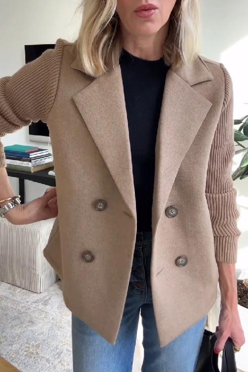 Ebba - Blazer doppiopetto con maniche in maglia
