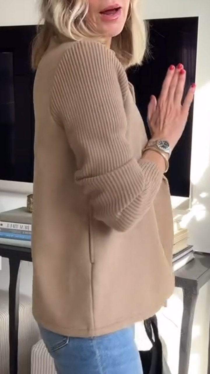 Ebba - Blazer doppiopetto con maniche in maglia