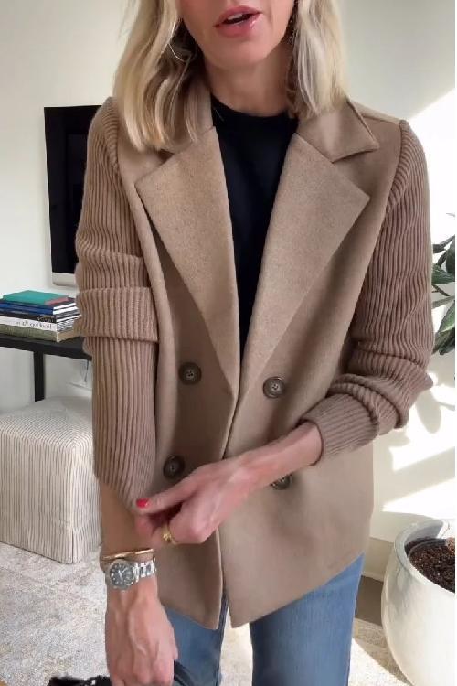 Ebba - Blazer doppiopetto con maniche in maglia