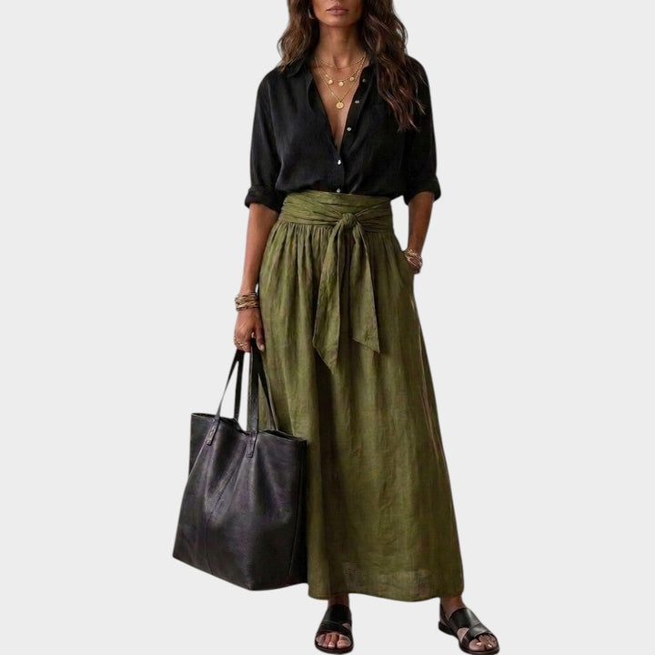 Salome - Coordinato blusa e gonna midi a vestibilità rilassata