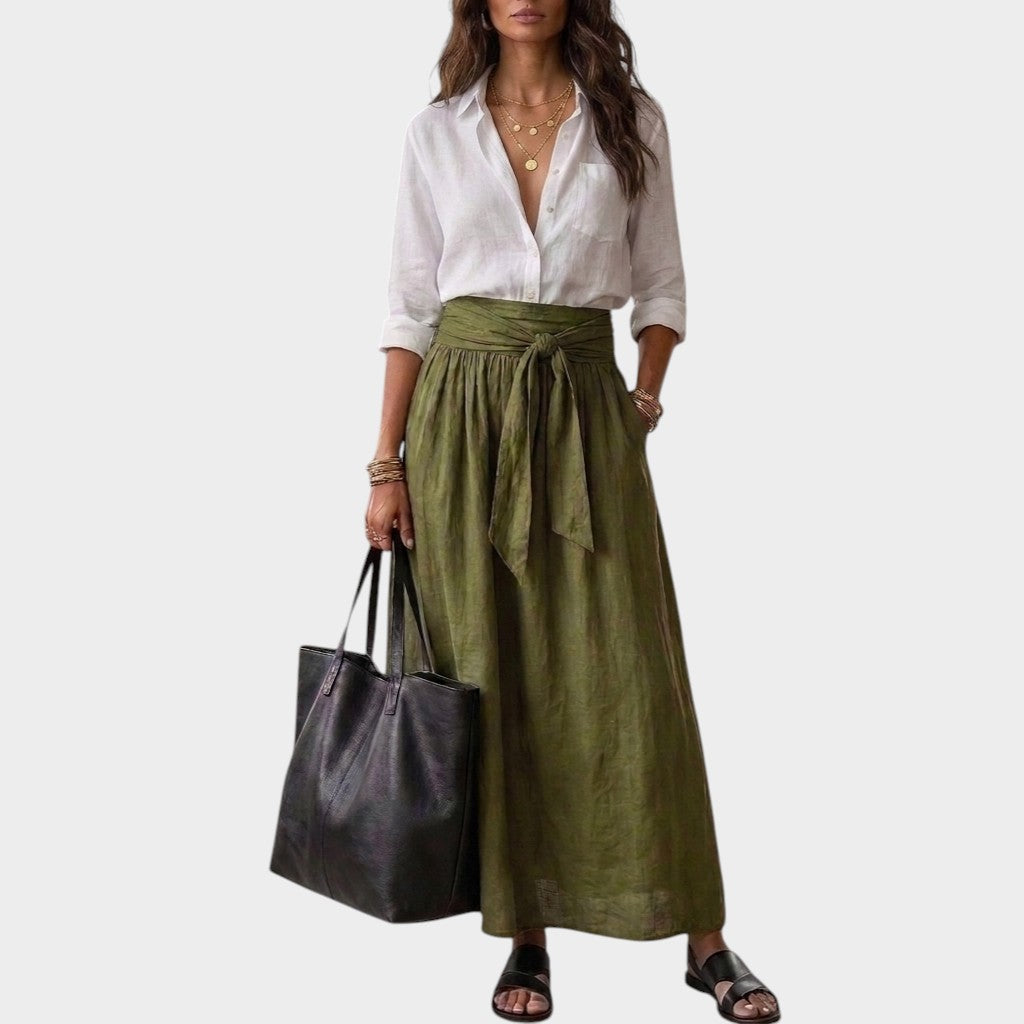 Salome - Coordinato blusa e gonna midi a vestibilità rilassata