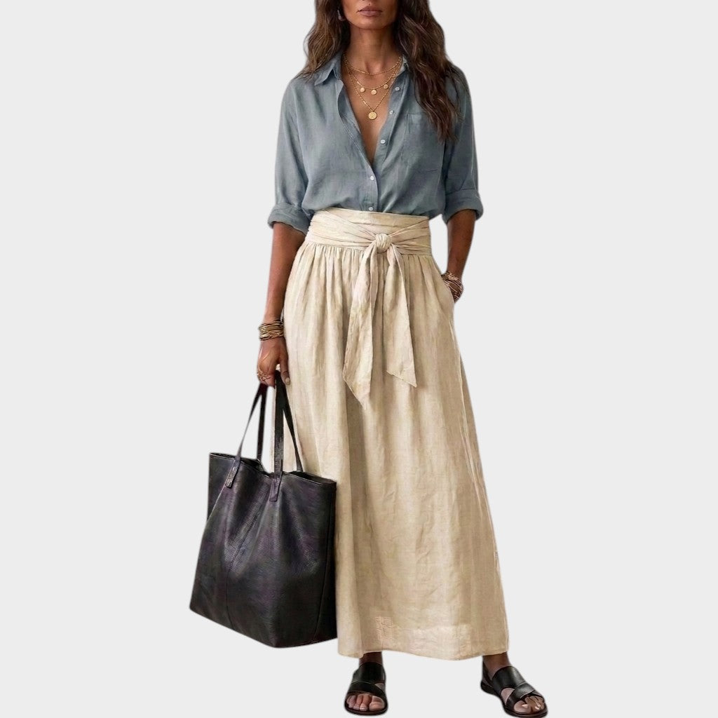 Salome - Coordinato blusa e gonna midi a vestibilità rilassata