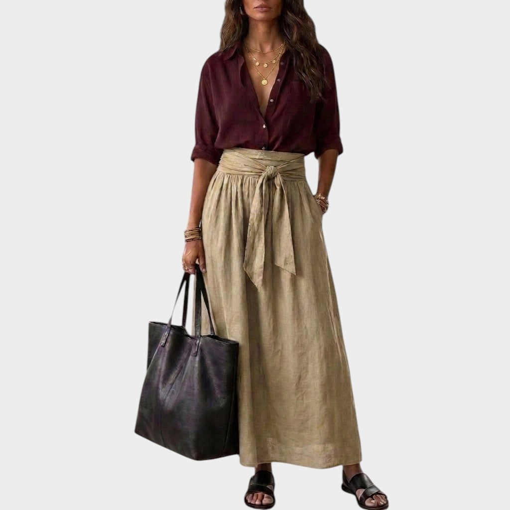 Salome - Coordinato blusa e gonna midi a vestibilità rilassata