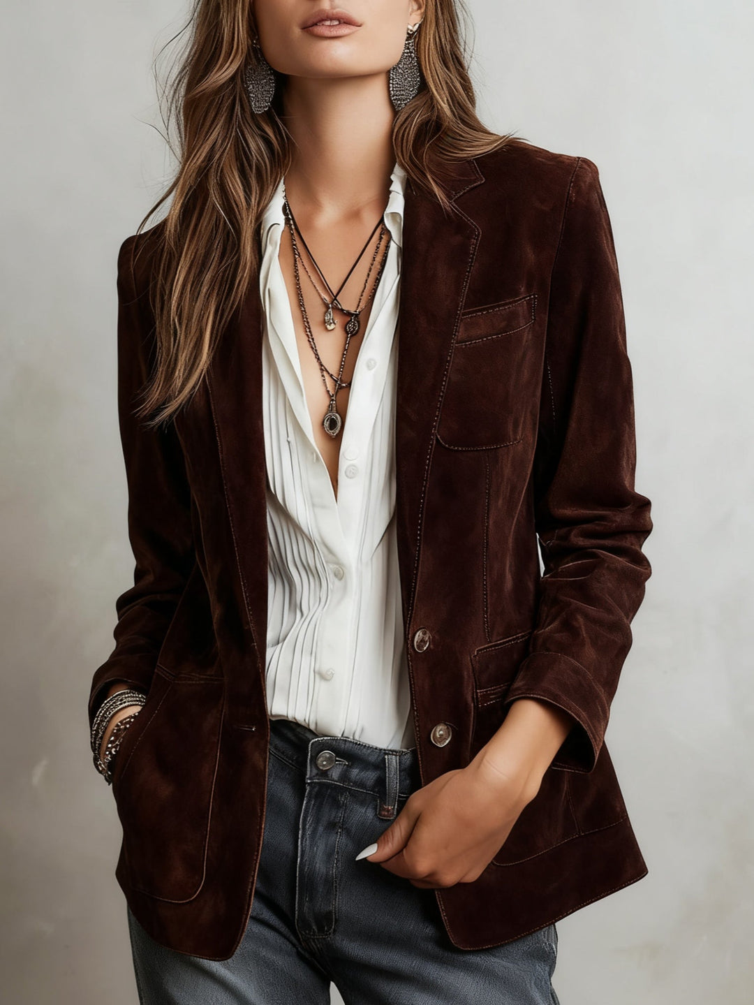 Mirevalle - Blazer su misura in camoscio vintage