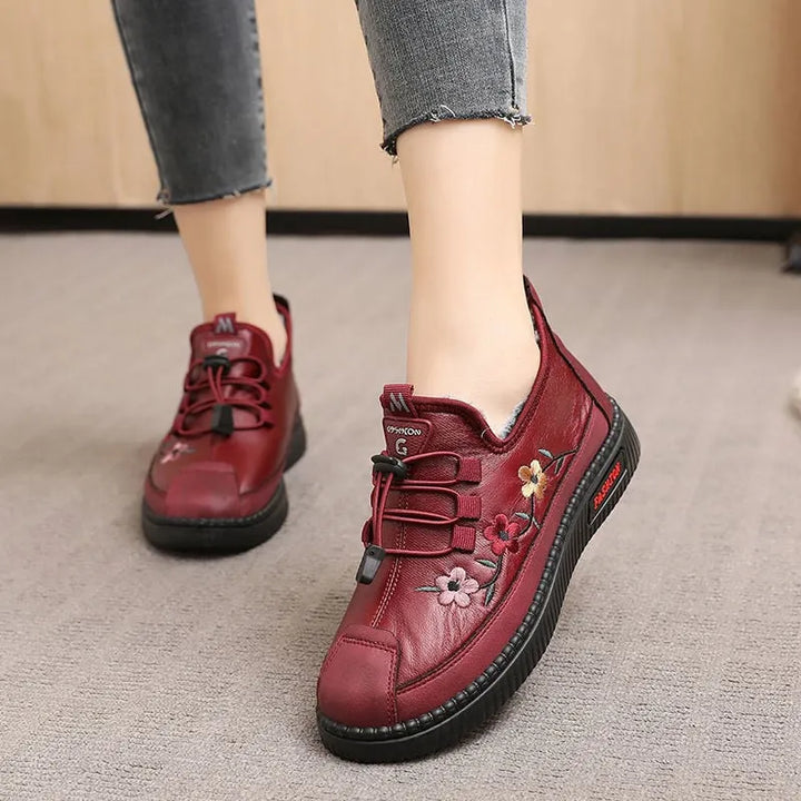 Verisse - Scarpe comfort alla caviglia con ricamo floreale