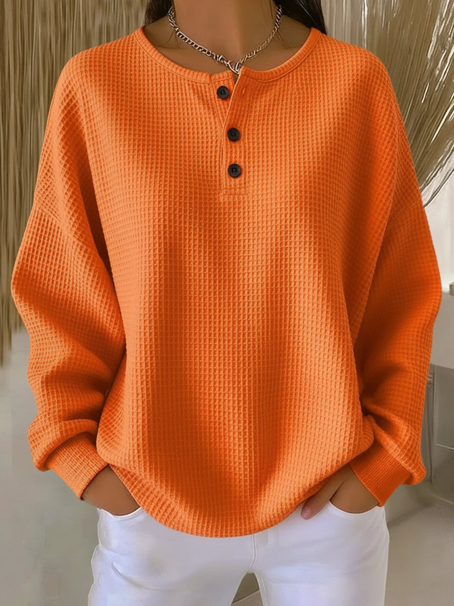 Carabelle - Felpa con scollo Henley testurizzata