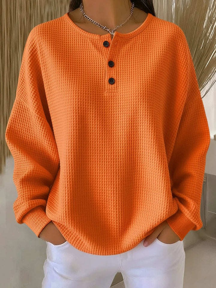Carabelle - Felpa con scollo Henley testurizzata