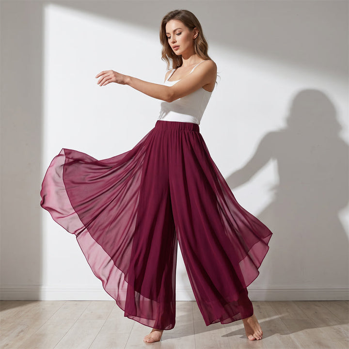 Hope - Pantaloni palazzo con sovrapposizione in chiffon