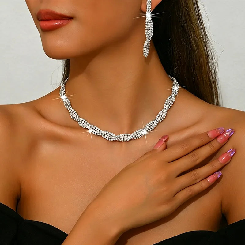 Alessara - Parure a intreccio di cristalli