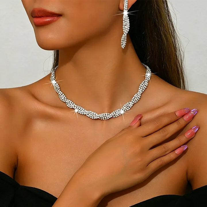 Alessara - Parure a intreccio di cristalli