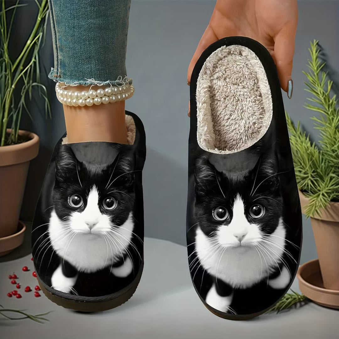 Zita - Pantofole slip-on con stampa di gatto morbidissime