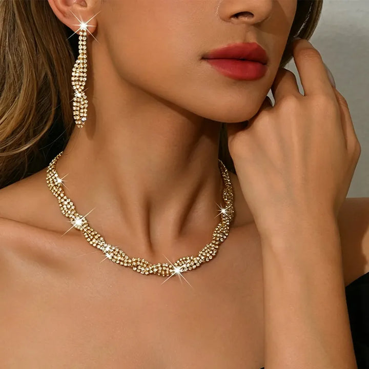 Alessara - Parure a intreccio di cristalli