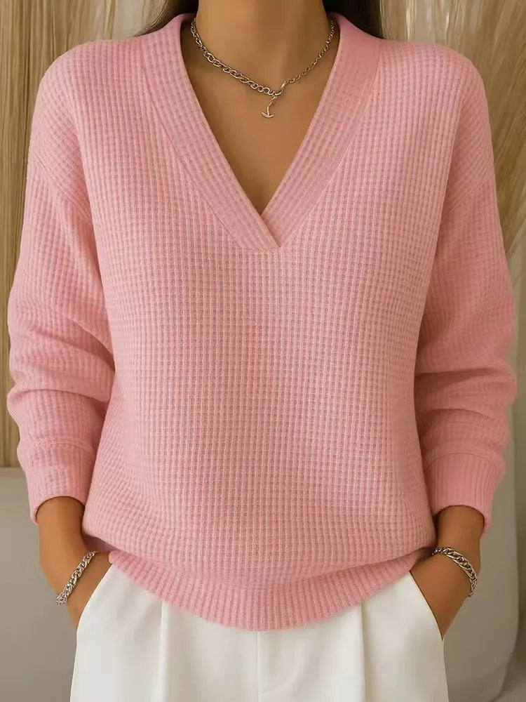 Alouina - Maglione in maglia waffle, fit rilassato
