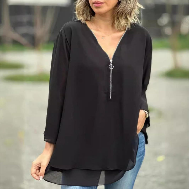 Brinavelle - Blusa a tunica in chiffon fluido