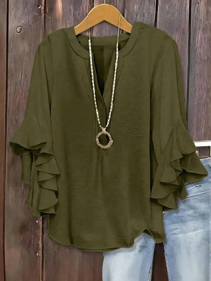 Norabelle - Blusa elegante con maniche a volant