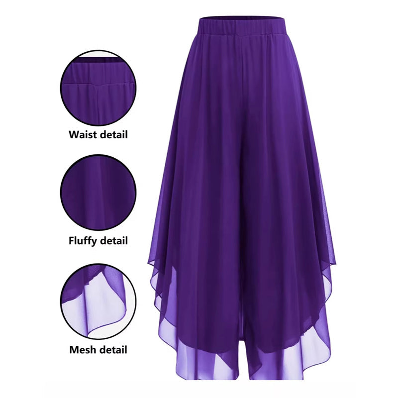 Hope - Pantaloni palazzo con sovrapposizione in chiffon