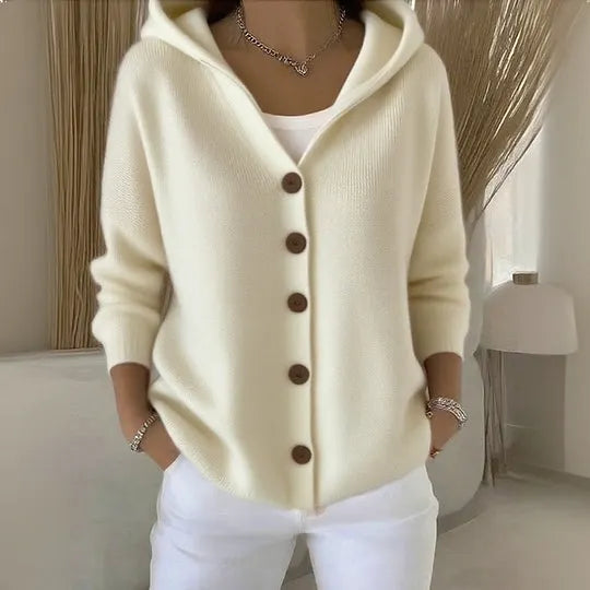 Carlotte - Cardigan in maglia con cappuccio