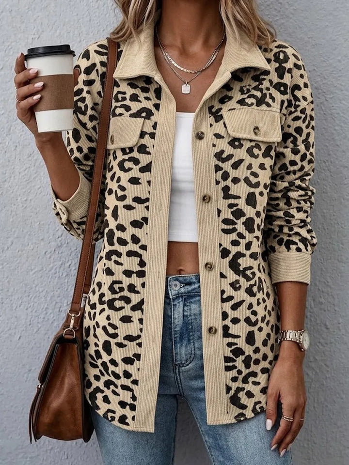Miressia - Cardigan a bottoni con stampa animalier