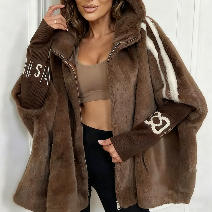 Alara - Cappotto in ecopelliccia con zip
