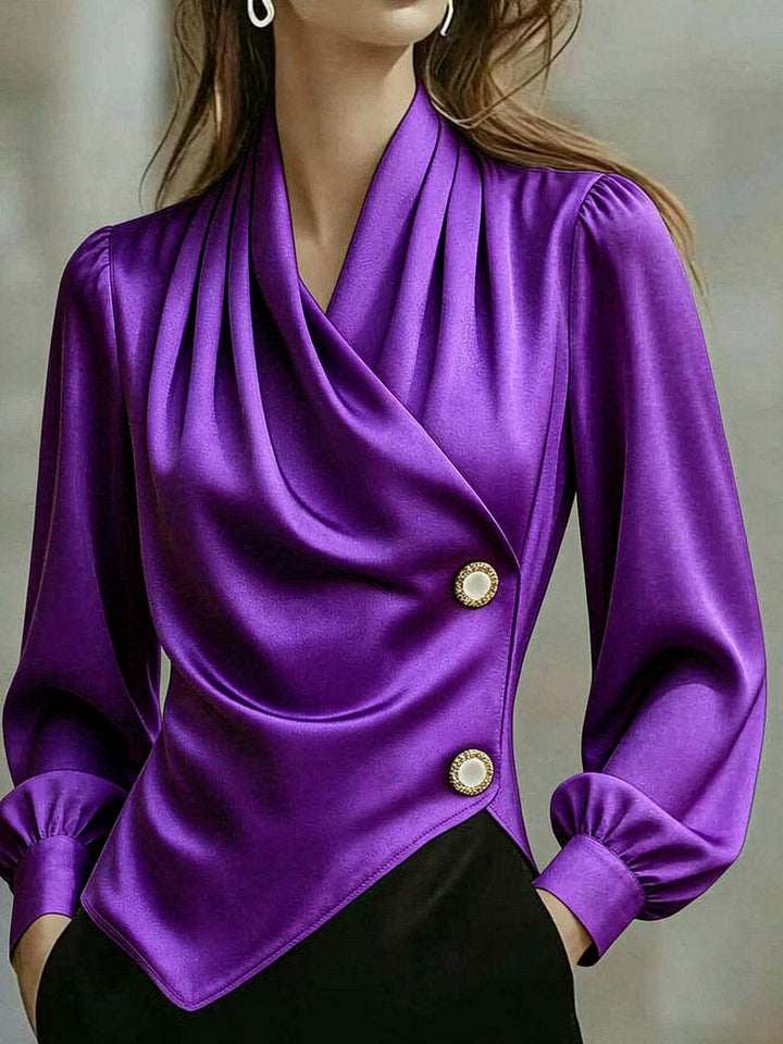 Ximena - Blusa elegante in seta drappeggiata