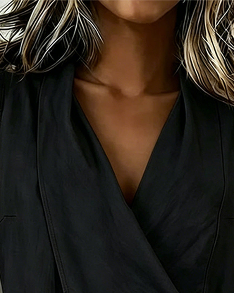 Farren - Blusa a portafoglio smanicata
