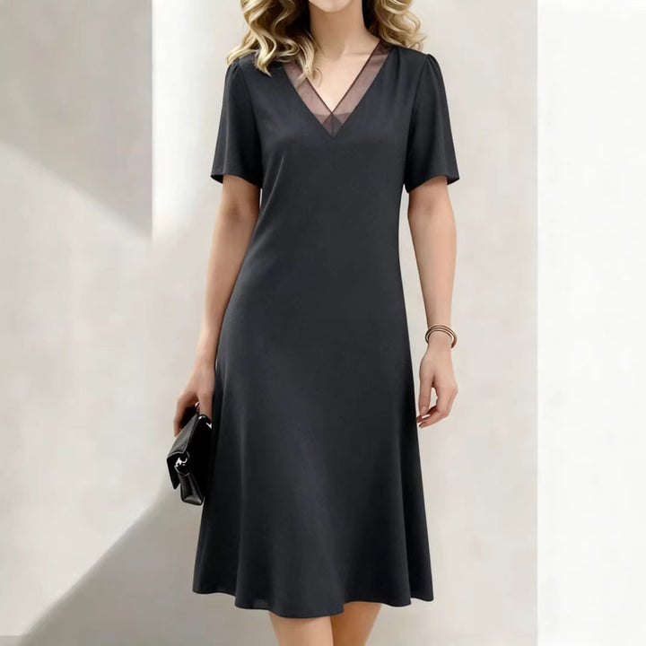 Brina - Abito midi con scollo a V e maniche corte