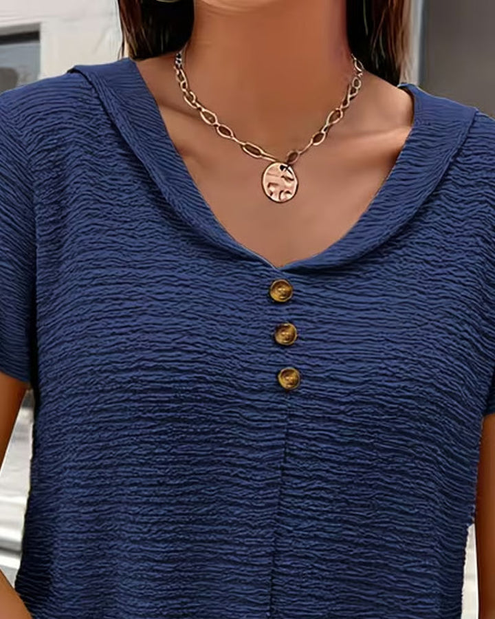 Quintessa - Blusa con scollo a V e bottoni