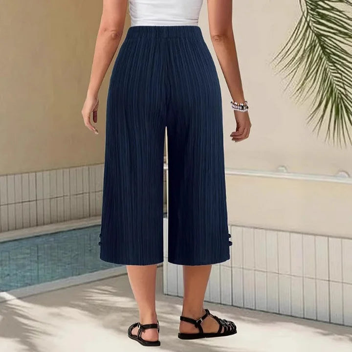 Bexara - Pantaloni culotte plissé a gamba ampia